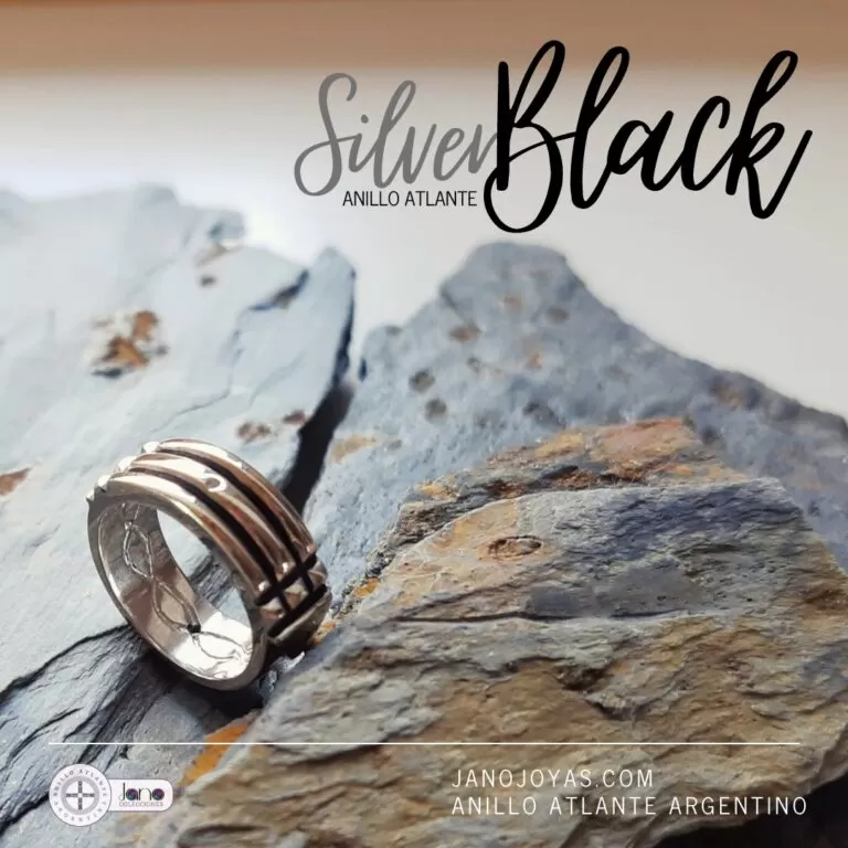 Atlante silver black - diseño exclusivo de jano joyas y anillo atlante argentina