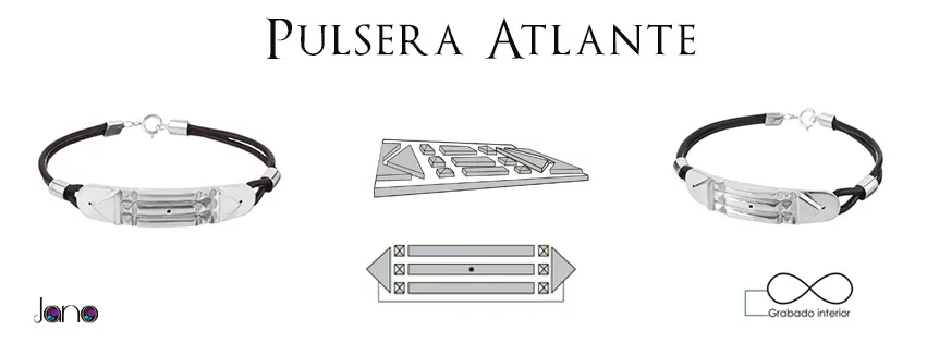 Pulsera atlante ancha 9. 5 mm en plata 925